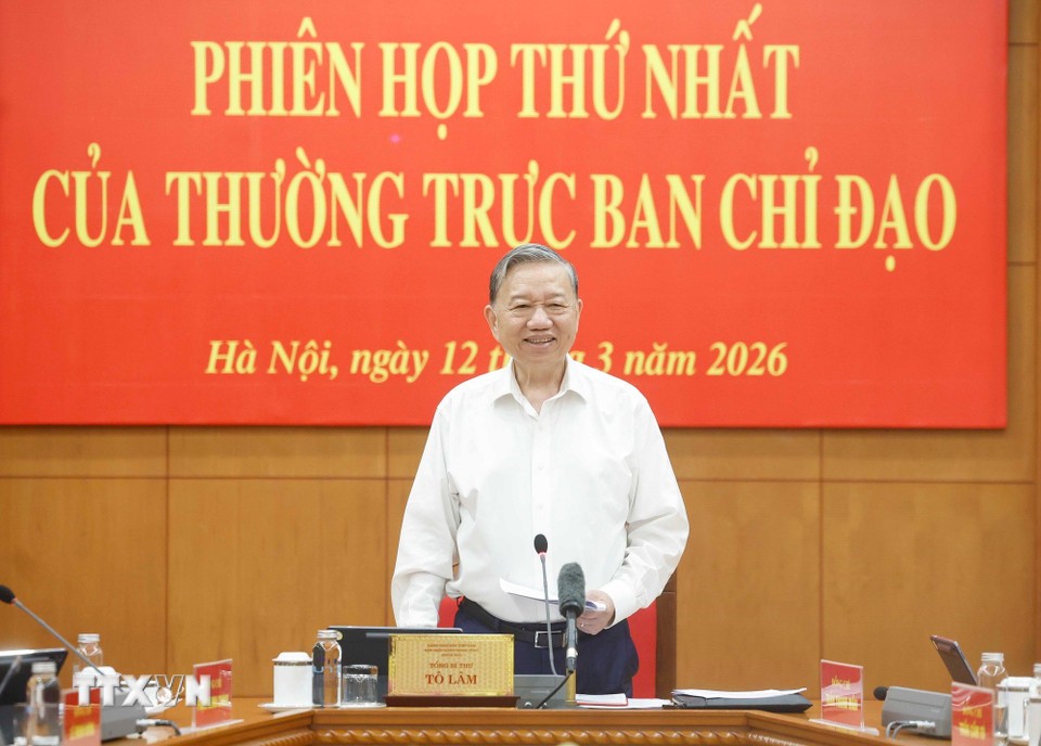 Tổng Bí thư Tô Lâm phát biểu chỉ đạo. Ảnh: TTXVN.