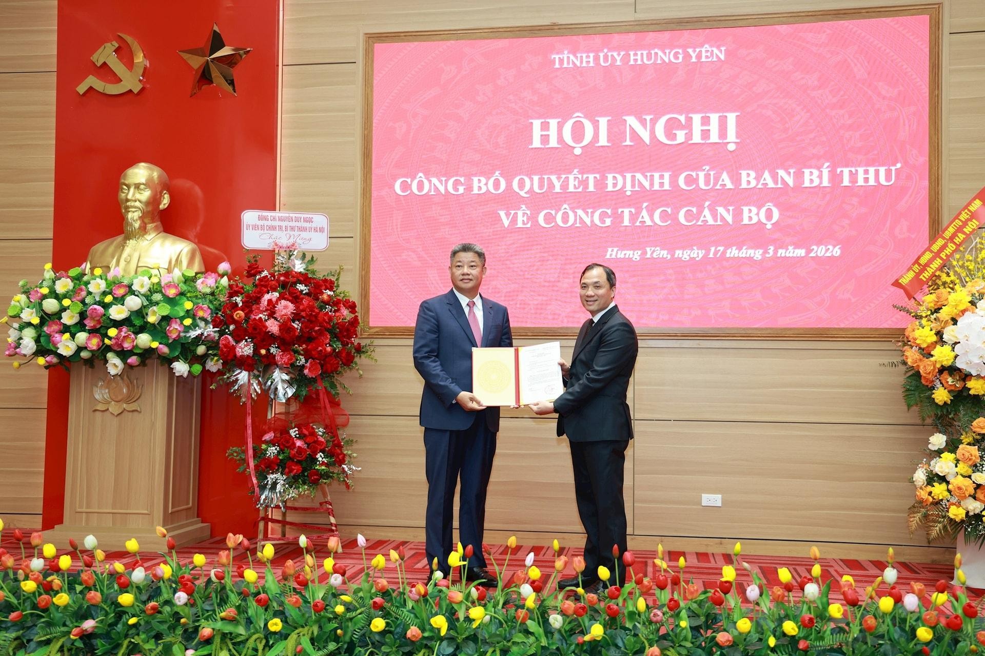 Ông Nguyễn Mạnh Quyền giữ chức Phó Bí thư Tỉnh ủy Hưng Yên