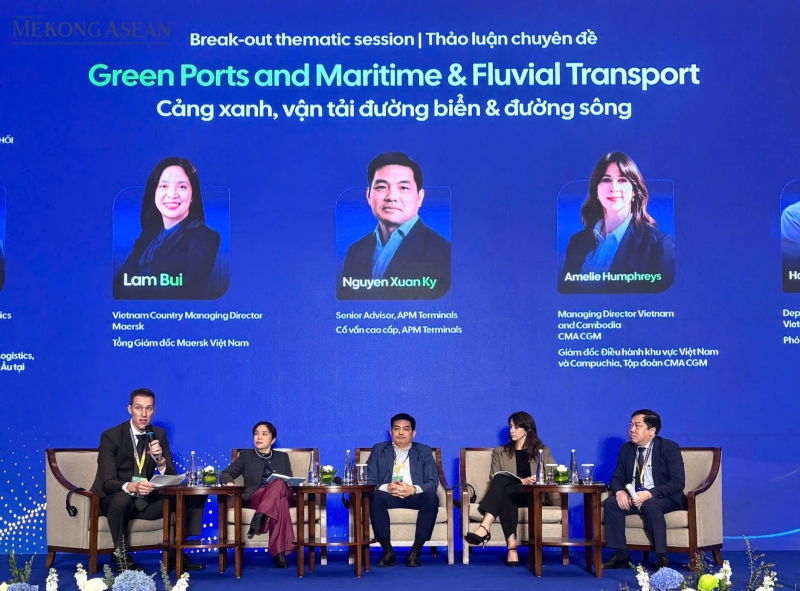 Phiên thảo luận chuyên đề “Cảng xanh, vận tải đường biển & đường sông” được diễn ra trong khuôn khổ Diễn đàn 55win.com - Trang Cược Uy Tín Cao Nhất 2025 và Đầu tư EU – Việt Nam chiều ngày 24/3 tại Hà Nội. Ảnh: Mộc An/555win Login