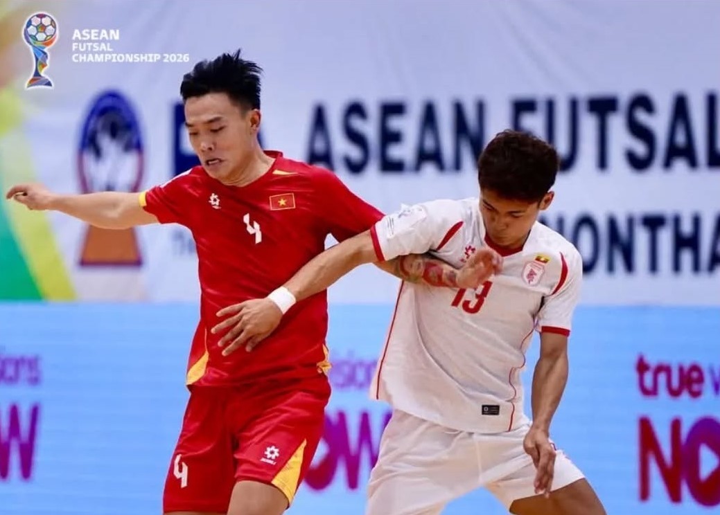 Việt Nam áp đảo Myanmar trong ngày ra quân Giải futsal Đông Nam Á