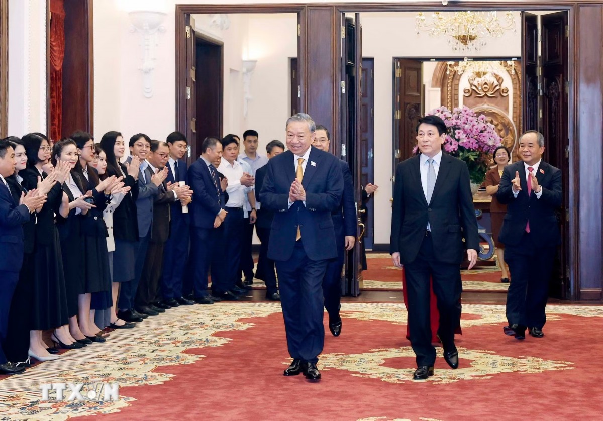 Tổng Bí thư, Chủ tịch nước Tô Lâm gặp mặt cán bộ, công chức, viên chức, người lao động Văn phòng Chủ tịch nước.