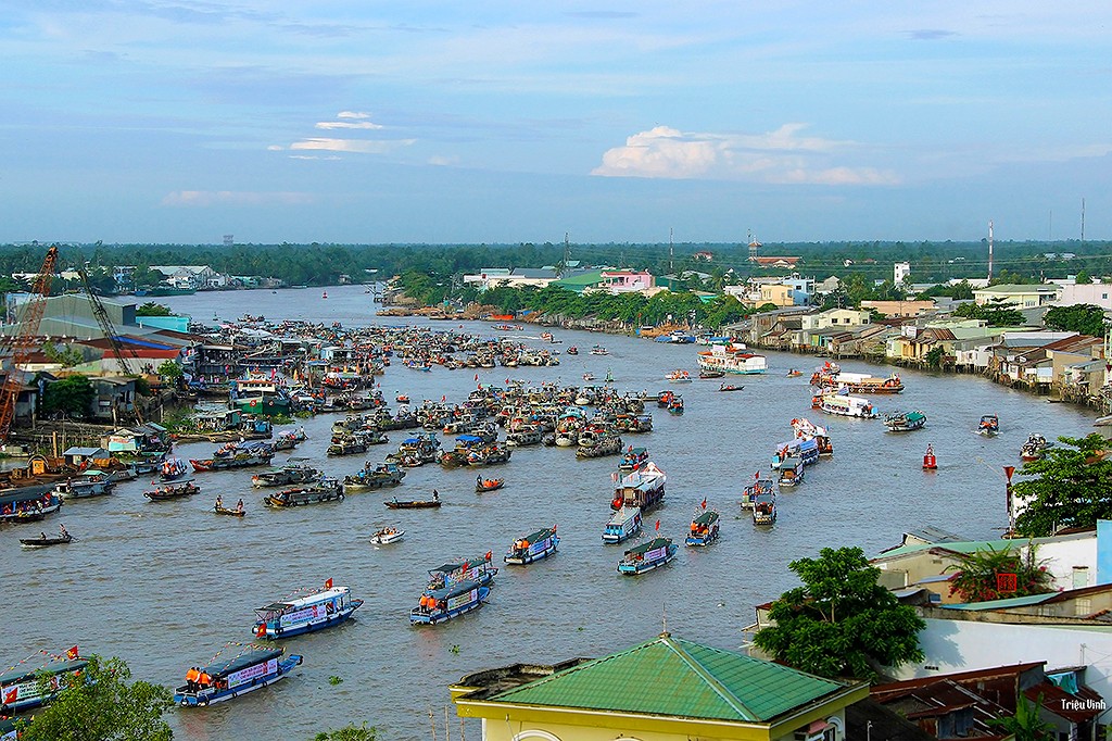 Chợ nổi Cái Răng, Cần Thơ. Ảnh: Trung tâm phát triển du lịch TP Cần Thơ.