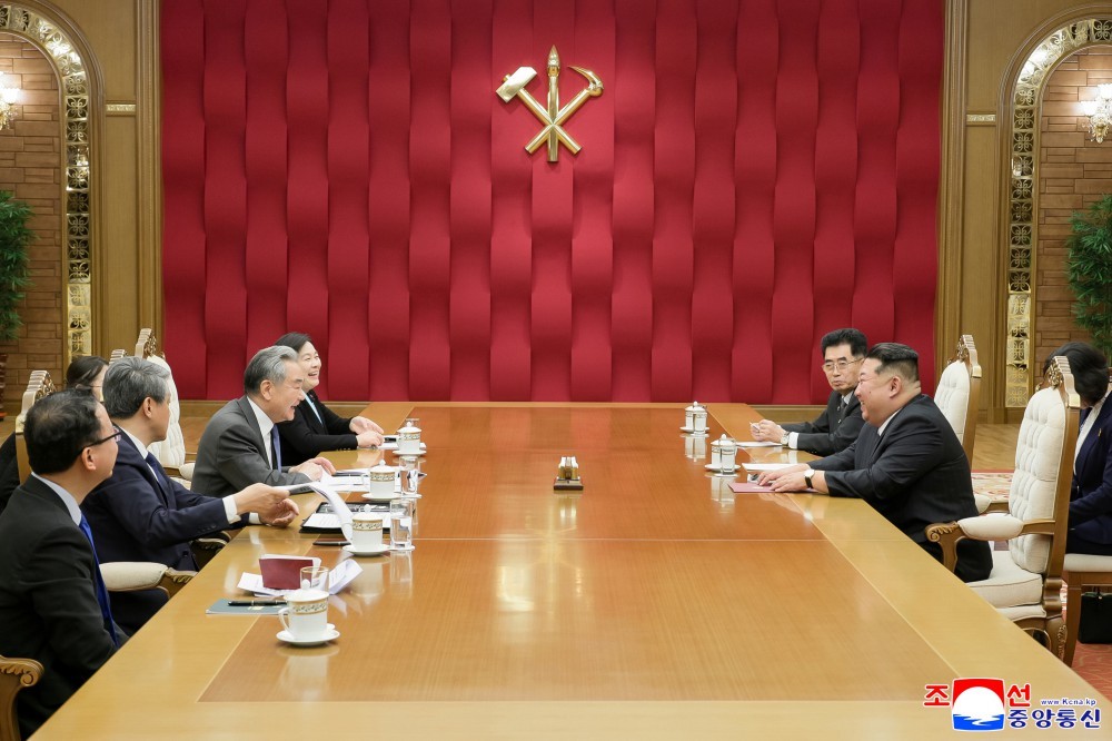 Quang cảnh cuộc gặp ngày 10/4. Ảnh: KCNA