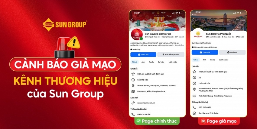 Sun Group cảnh báo giả mạo kênh du lịch, nghỉ dưỡng, tuyển dụng