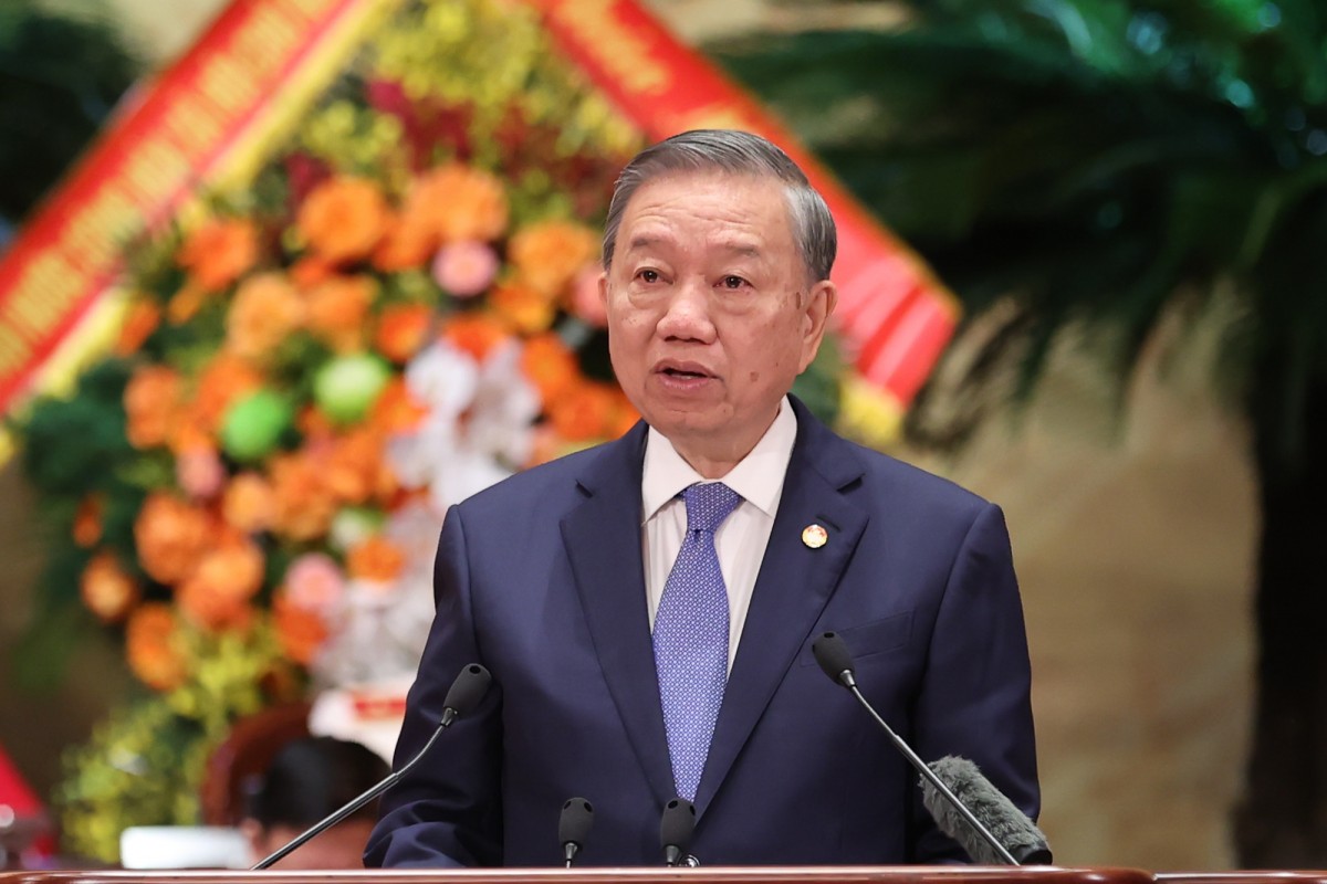 Tổng Bí thư, Chủ tịch nước Tô Lâm phát biểu chỉ đạo Đại hội đại biểu toàn quốc MTTQ Việt Nam lần thứ XI - Ảnh VGP