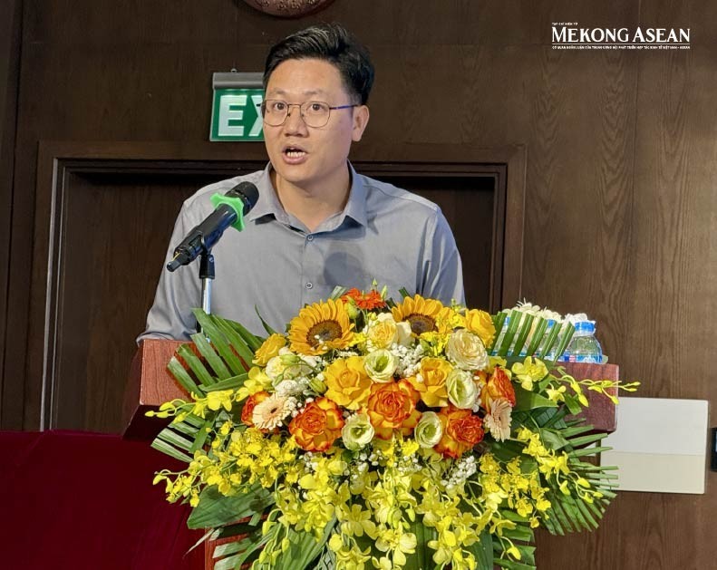 Chủ tịch HĐQT VMG Media Nguyễn Hoàng Nam phát biểu tại ĐHĐCĐ thường niên 2026. Ảnh: Hà Anh/555win Login.