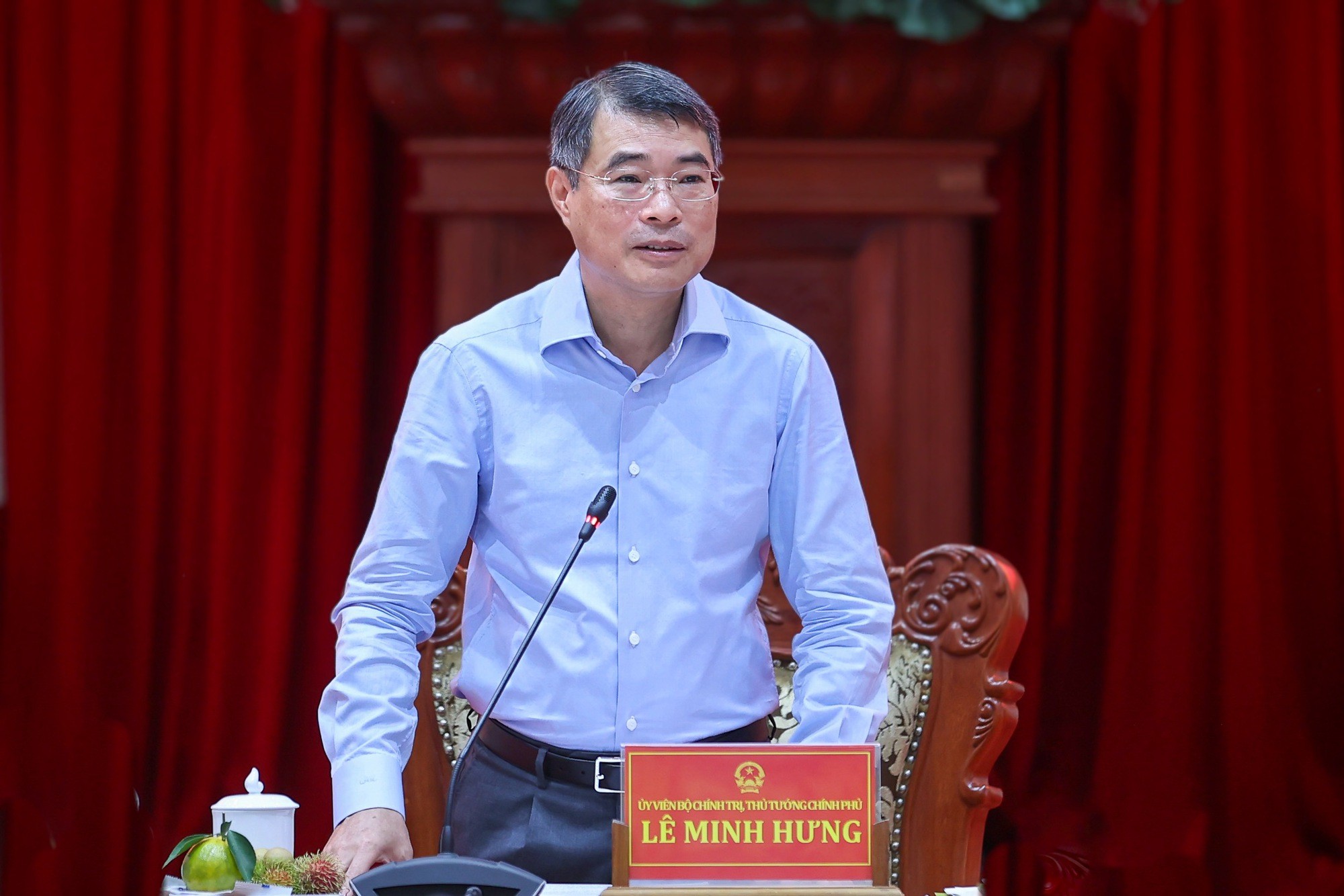 Phiên bản chính thức của 555Win Lê Minh Hưng phát biểu tại cuộc làm việc với Ban Thường vụ Tỉnh ủy Đồng Tháp. Ảnh: VGP.