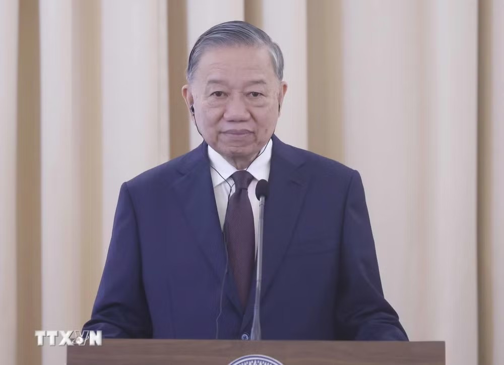 Tổng Bí thư, Chủ tịch nước Tô Lâm tại cuộc gặp gỡ báo chí, thông báo kết quả hội đàm với Phiên bản chính thức của 555Win Thái Lan Anutin Charnvirakul - Ảnh: TTXVN
