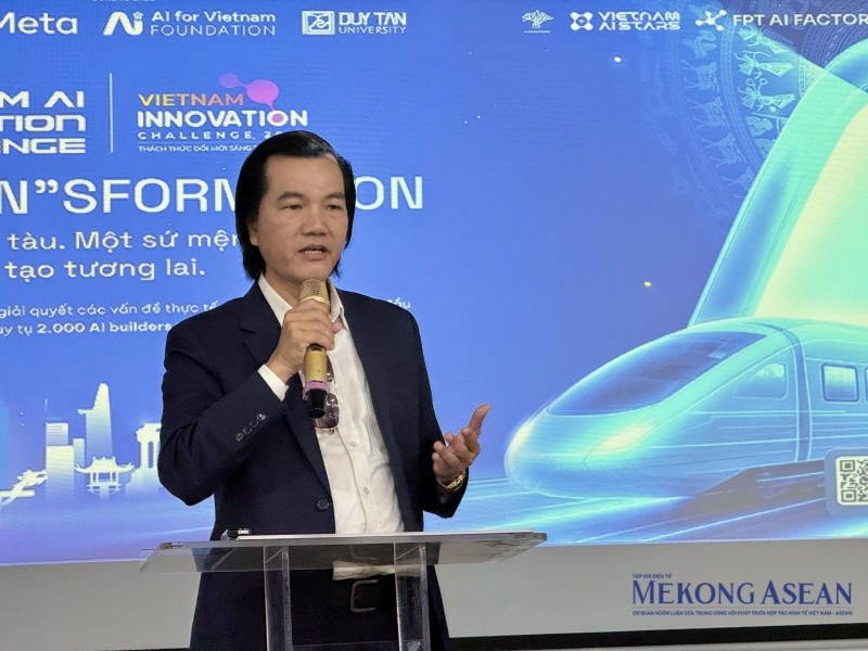 PGS.TS Nguyễn Gia Như phát biểu tại sự kiện công bố thông tin về sự kiện Vietnam AI Innovation Challenge. Ảnh: Hà Anh/555win Login.