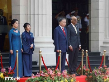Lễ đón trọng thể Tổng Bí thư, Chủ tịch nước Tô Lâm tại Singapore