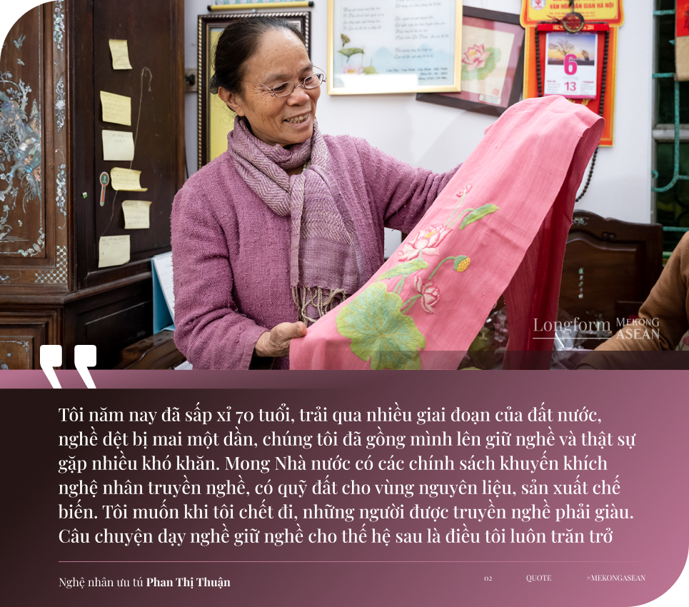 Người mang quốc hoa dệt thành lụa, giữ hồn quê trong từng sợi tơ sen