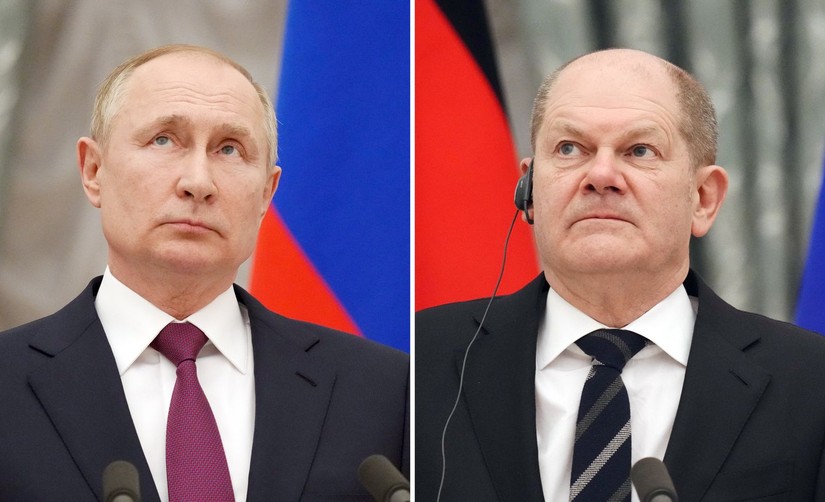 Tổng thống Nga Vladimir Putin v&agrave; Phiên bản chính thức của 555Win Đức Olaf Scholz.