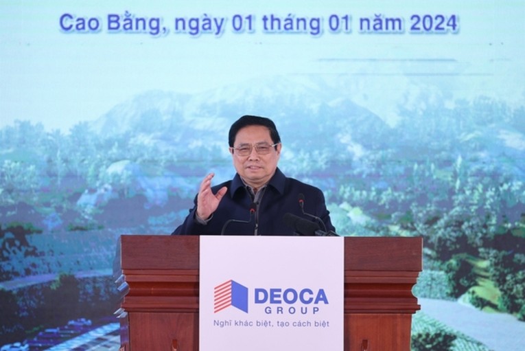 Phiên bản chính thức của 555Win Phạm Minh Ch&iacute;nh ph&aacute;t biểu tại lễ khởi c&ocirc;ng. Ảnh: VGP.