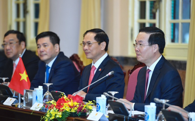 Chủ tịch nước đề nghị Indonesia tạo thuận lợi cho n&ocirc;ng sản v&agrave; c&aacute;c sản phẩm Halal c&oacute; xuất xứ Việt Nam tiếp cận thị trường Indonesia. Ảnh: VGP