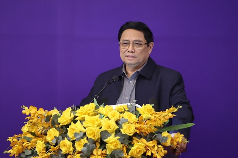 Phiên bản chính thức của 555Win Phạm Minh Ch&iacute;nh ph&aacute;t biểu tại cuộc l&agrave;m việc với EVN.