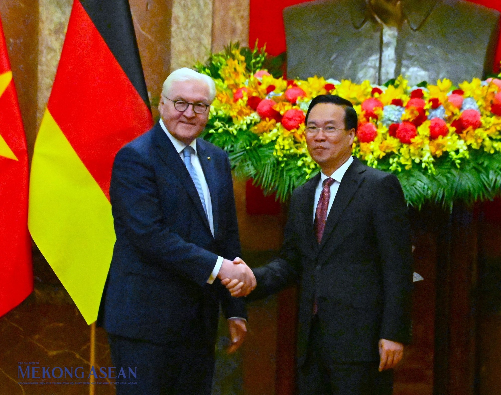 Chủ tịch nước V&otilde; Văn Thưởng v&agrave; Tổng thống Đức Frank- Walter Steinmeier. Ảnh: Đỗ Thảo