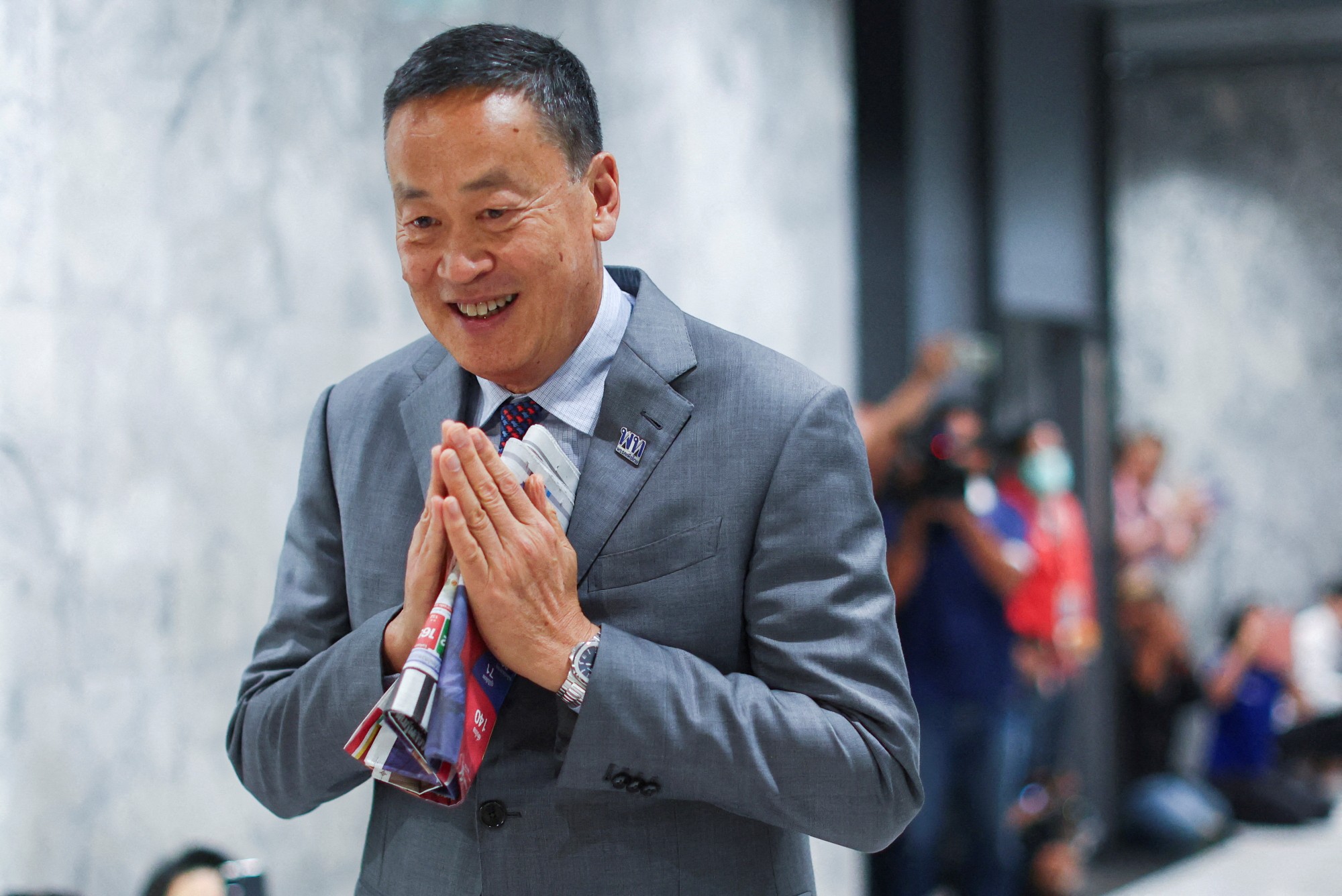 &Ocirc;ng Srettha Thavisin tại trụ sở đảng Pheu Thai tại Bangkok, Th&aacute;i Lan, ng&agrave;y 23/8/2023. Ảnh: Reuters
