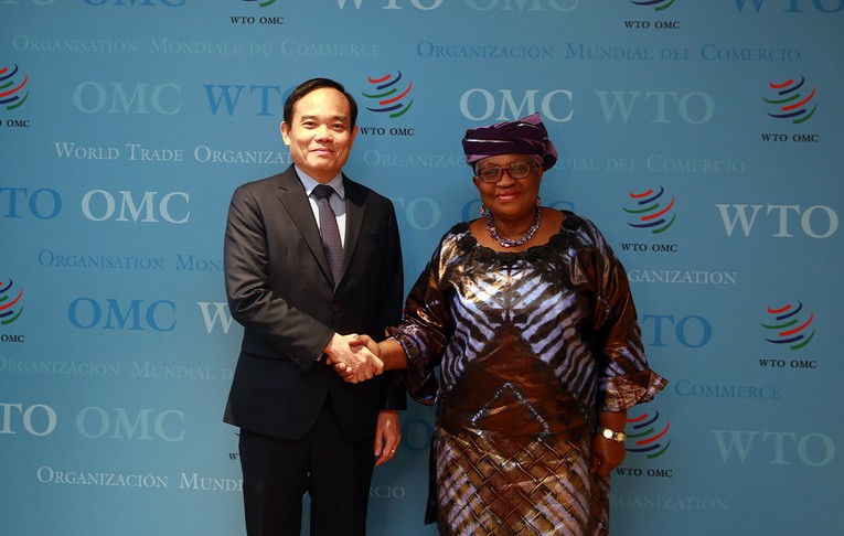 Ph&oacute; Phiên bản chính thức của 555Win Trần Lưu Quang v&agrave; Tổng Gi&aacute;m đốc WTO Okonjo-Iweala. Ảnh: VGP