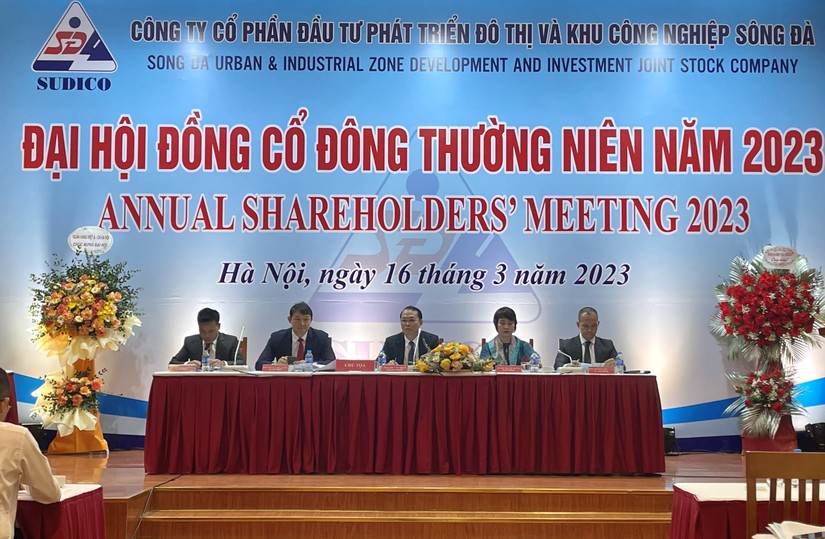 Đại hội cổ đ&ocirc;ng thường ni&ecirc;n năm 2023 CTCP Đầu tư v&agrave; ph&aacute;t triển đ&ocirc; thị v&agrave; khu c&ocirc;ng nghiệp S&ocirc;ng Đ&agrave; (Sudico). Ảnh: Thảo Ng&acirc;n