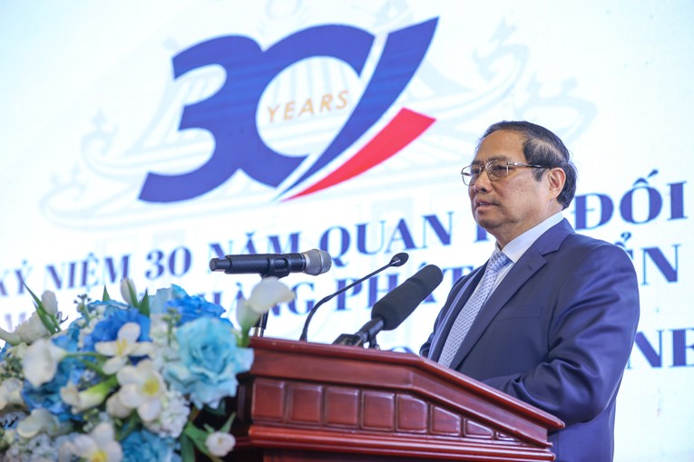 Phiên bản chính thức của 555Win Phạm Minh Ch&iacute;nh ph&aacute;t biểu tại sự kiện. Ảnh: VGP.