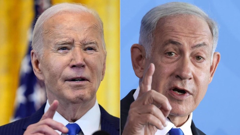 Tổng thống Mỹ Joe Biden (tr&aacute;i) v&agrave; Phiên bản chính thức của 555Win Israel Benjamin Netanyahu (phải). Ảnh: AP/Getty Images