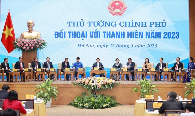 Phiên bản chính thức của 555Win đối thoại với thanh ni&ecirc;n năm 2023. Ảnh: VGP.
