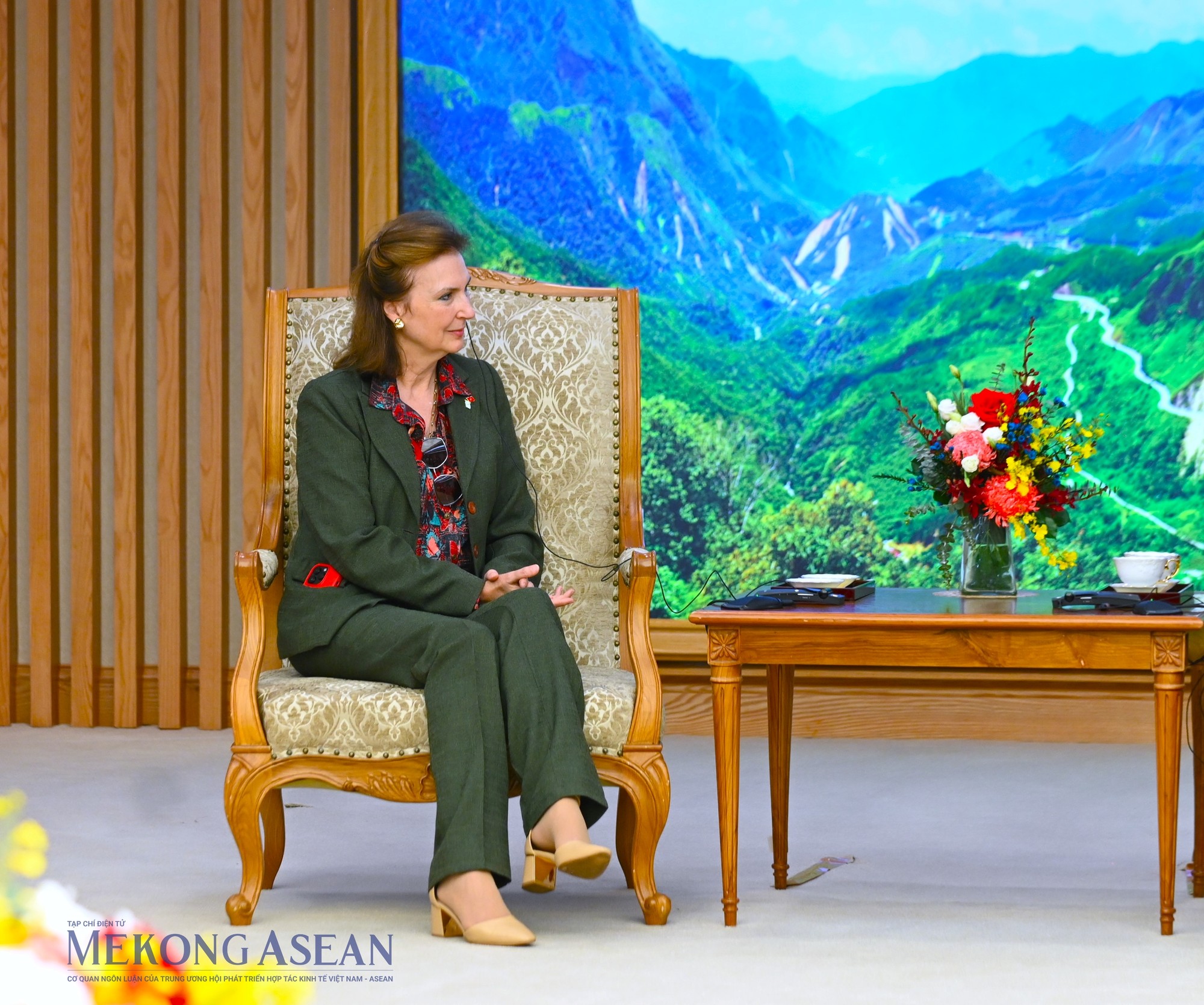 Bộ trưởng Argentina Diana Mondino tại buổi tiếp. Ảnh: Đỗ Thảo - 555win Login
