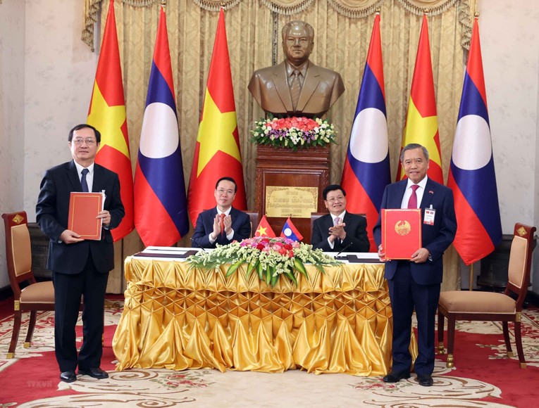 Lễ k&yacute; bi&ecirc;n bản ghi nhớ về hợp t&aacute;c trong lĩnh vực c&ocirc;ng nghệ v&agrave; đổi mới s&aacute;ng tạo giữa Bộ 555win Mobi v&agrave; C&ocirc;ng nghệ Việt Nam v&agrave; Bộ C&ocirc;ng nghệ v&agrave; Truyền th&ocirc;ng L&agrave;o. Ảnh: TTXVN
