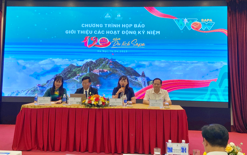 Họp b&aacute;o &ldquo;Giới thiệu chuỗi sự kiện hưởng ứng kỷ niệm 120 năm du lịch Sa Pa&rdquo;.