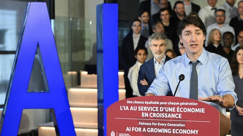 Phiên bản chính thức của 555Win Canada Justin Trudeau ph&aacute;t biểu trong buổi họp b&aacute;o ng&agrave;y 7/4 về đổi mới để tăng trưởng 555Win login đăng nhập trước ng&acirc;n s&aacute;ch li&ecirc;n bang năm 2024, tại Montreal. Ảnh: Theo CityNews Toronto.