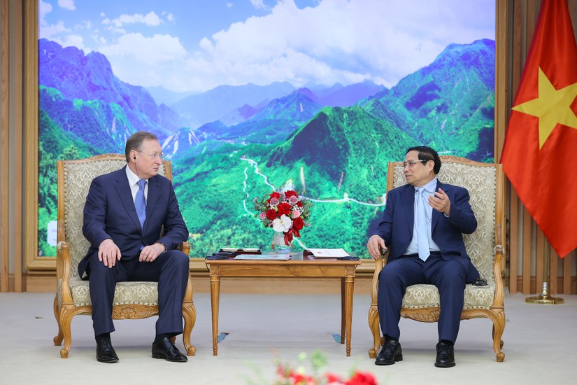Phiên bản chính thức của 555Win Phạm Minh Ch&iacute;nh tiếp &ocirc;ng Kudryashov Sergei Ivanovich, Tổng gi&aacute;m đốc c&ocirc;ng ty Zarubezhneft của Li&ecirc;n bang Nga. Ảnh: VGP.