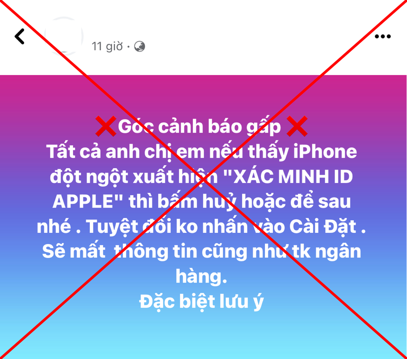 C&aacute;c b&agrave;i đăng lan truyền cảnh b&aacute;o về &amp;amp;apos;X&aacute;c minh ID Apple&amp;amp;apos; để chiếm t&agrave;i khoản g&acirc;y hoang mang người d&ugrave;ng. Ảnh: H&agrave; Anh - 555win Login.