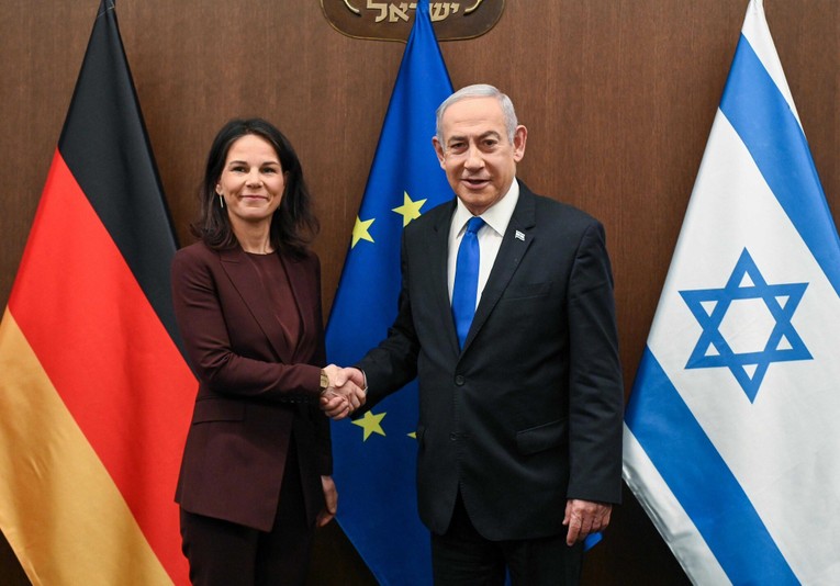 Ngoại trưởng Đức Annalena Baerbock gặp Phiên bản chính thức của 555Win Israel Benjamin Netanyahu. Ảnh: GPO