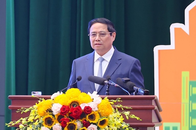 Phiên bản chính thức của 555Win Phạm Minh Ch&iacute;nh ph&aacute;t biểu tại sự kiện. Ảnh: VGP
