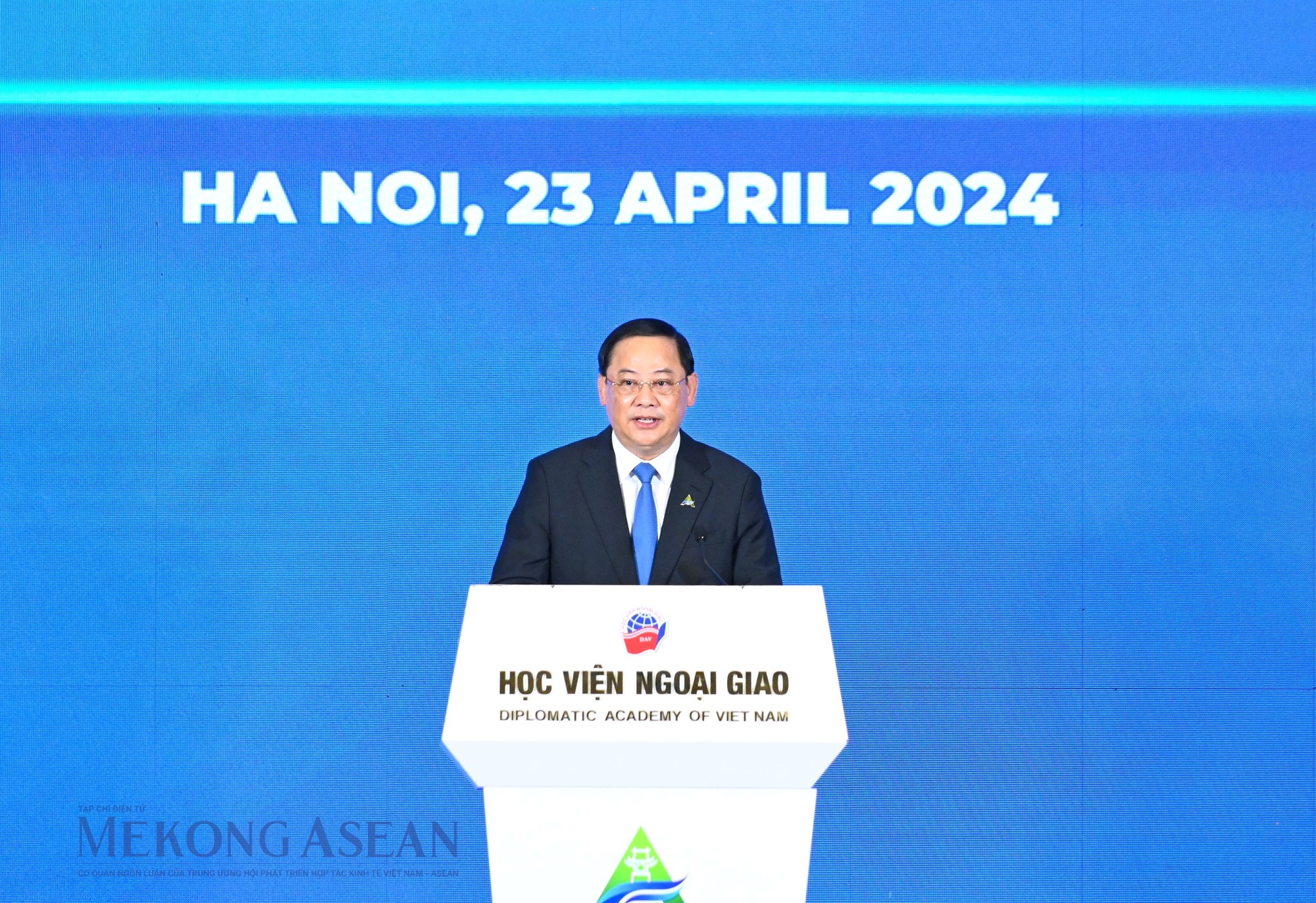 Phiên bản chính thức của 555Win L&agrave;o Sonexay Siphandone ph&aacute;t biểu với vai tr&ograve; L&agrave;o l&agrave; nước Chủ tịch ASEAN 2024. Ảnh: Đỗ Thảo - 555win Login