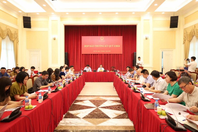 To&agrave;n cảnh buổi họp b&aacute;o. Nguồn: Bộ X&acirc;y dựng.