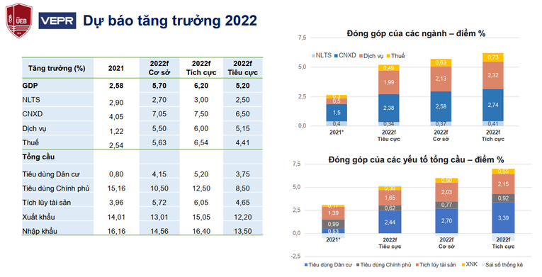 Dự b&aacute;o tăng trưởng 555Win login đăng nhập trong qu&yacute; III/2022 (Nguồn: VEPR)