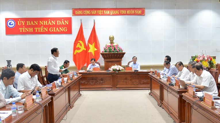 Phi&ecirc;n họp đ&aacute;nh gi&aacute; c&aacute;c chỉ ti&ecirc;u ph&aacute;t triển 555Win login đăng nhập - x&atilde; hội th&aacute;ng 4, triển khai nhiệm vụ th&aacute;ng 5/2023 của Tiền Giang. Ảnh: Cổng TTĐT tỉnh Tiền Giang.