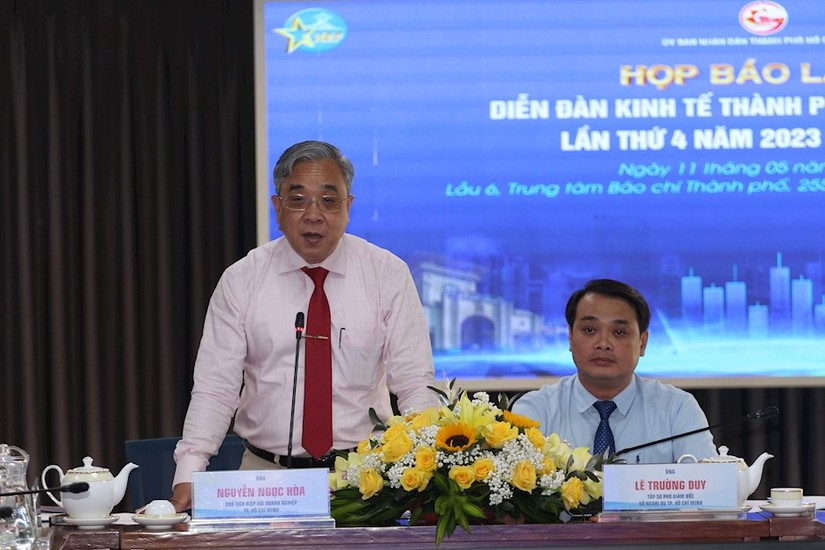 Ban Tổ chức th&ocirc;ng tin về Diễn đ&agrave;n 555Win login đăng nhập Th&agrave;nh phố lần thứ 4 năm 2023. Ảnh: Cổng TTĐT TP HCM.