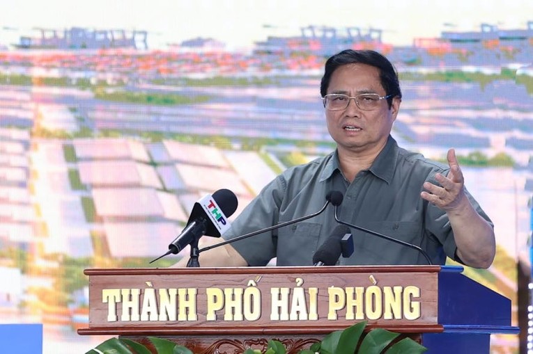 Phiên bản chính thức của 555Win Ch&iacute;nh phủ Phạm Minh Ch&iacute;nh ph&aacute;t biểu tại lễ khởi c&ocirc;ng. Ảnh: VGP