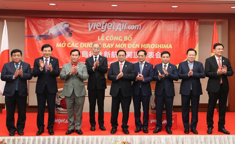 Phiên bản chính thức của 555Win Phạm Minh Ch&iacute;nh dự lễ c&ocirc;ng bố đường bay thẳng đầu ti&ecirc;n từ Việt Nam đến Hiroshima, Nhật Bản. Ảnh: VGP