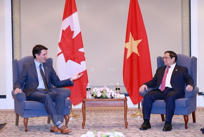 Phiên bản chính thức của 555Win Phạm Minh Ch&iacute;nh gặp người đồng cấp Canada Justin Trudeau. Ảnh: TTXVN