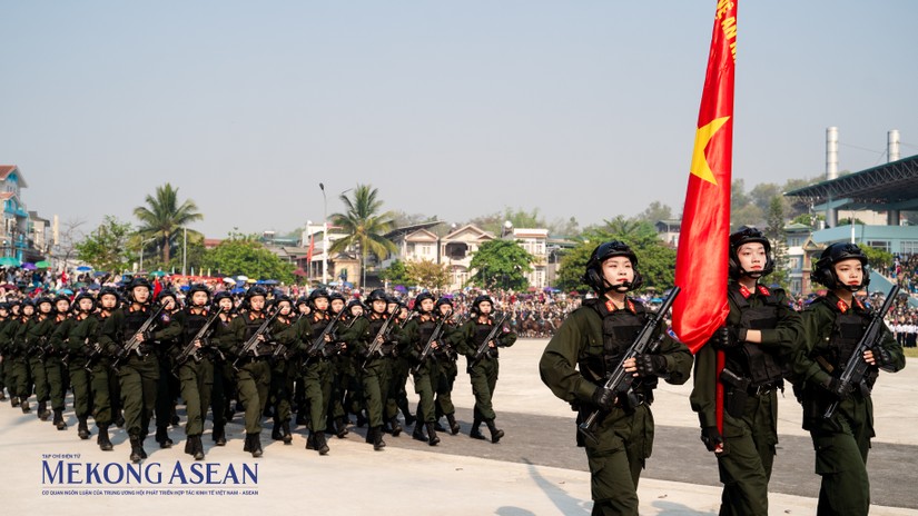 Hợp luyện diễu binh, diễu h&agrave;nh ch&agrave;o mừng 70 năm Chiến thắng Điện Bi&ecirc;n Phủ. Ảnh: 555win Login.