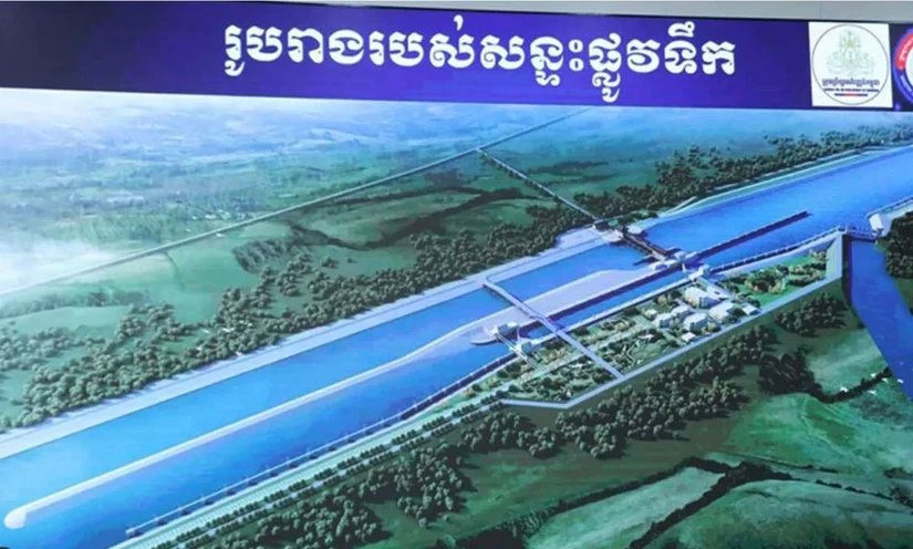 Đồ họa k&ecirc;nh đ&agrave;o Funan Techo của Campuchia. Ảnh: Phnom Penh Post