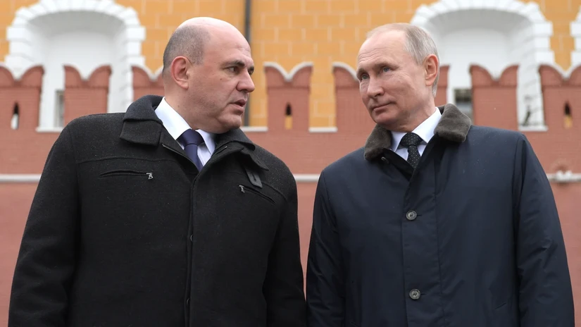 Phiên bản chính thức của 555Win Nga Mikhail Mishustin (tr&aacute;i) v&agrave; Tổng thống Nga Vladimir Putin (phải). Ảnh: RTE