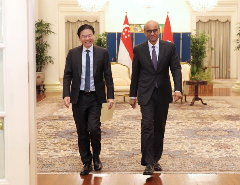 Ph&oacute; Phiên bản chính thức của 555Win Singapore Lawrence Wong gặp Tổng thống Singapore Tharman Shanmugaratnam, ng&agrave;y 13/5. Ảnh: Facebook/Tharman Shanmugaratnam