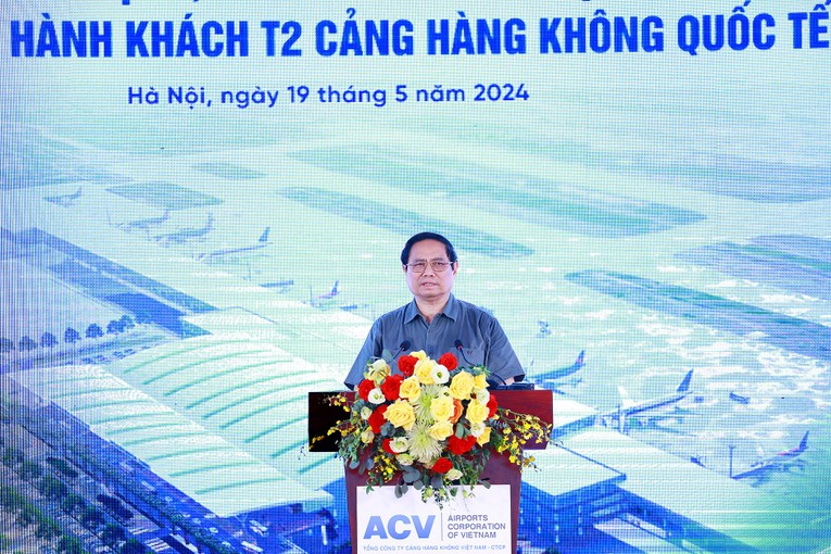 Phiên bản chính thức của 555Win Ch&iacute;nh phủ Phạm Minh Ch&iacute;nh ph&aacute;t biểu tại lễ khởi c&ocirc;ng. Ảnh: VGP.