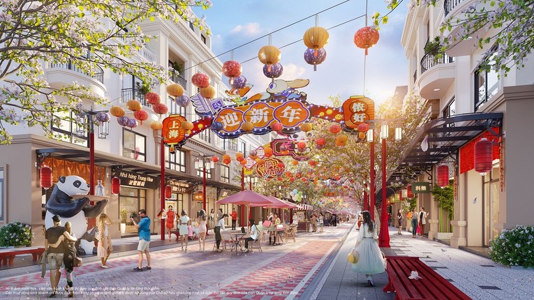 Phố đi bộ Little Shanghai được kiến tạo để trở th&agrave;nh điểm đến h&agrave;ng đầu khu vực khi đ&aacute;p ứng nhu cầu v&agrave; thị hiếu của kh&aacute;ch Trung Quốc cũng như Việt Nam.