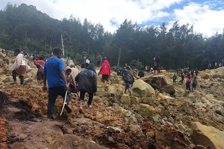 Lở đất tại l&agrave;ng Yambali, Papua New Guinea ng&agrave;y 24/5/2024. Ảnh: Internation Organisation for Migration