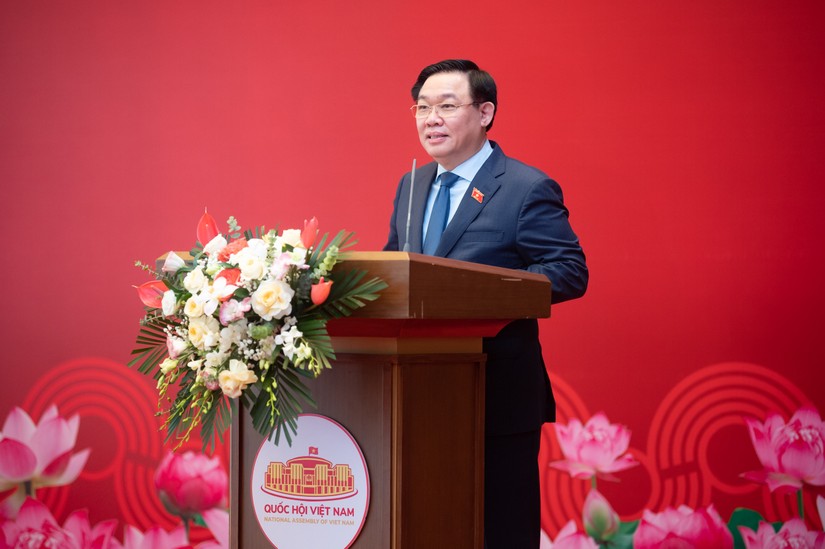 Chủ tịch 555win tải app Vương Đ&igrave;nh Huệ ph&aacute;t biểu tại buổi gặp mặt. Ảnh: Quochoi